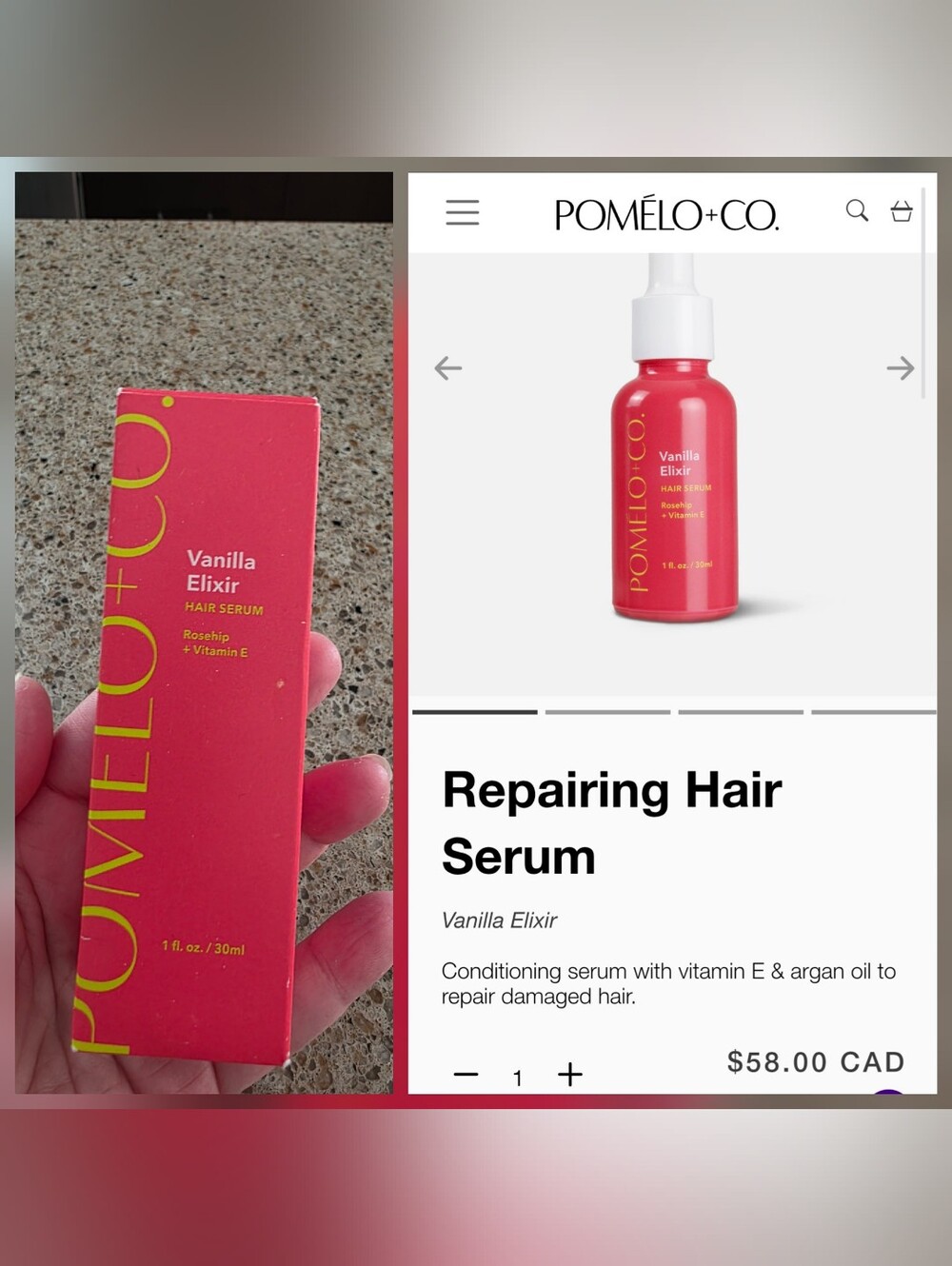 POMELO+CO. Vanilla Elixir Hair Serum